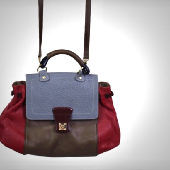 Authentic MCM Top Handle Multi Color Leather Satchel - Picture 9 of 16